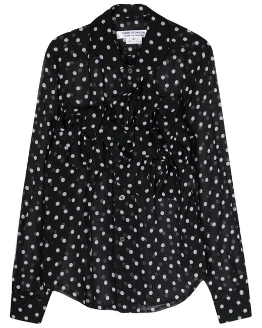 Comme Des Garçons Comme Des Garçons bow-detailing polka-dot shirt