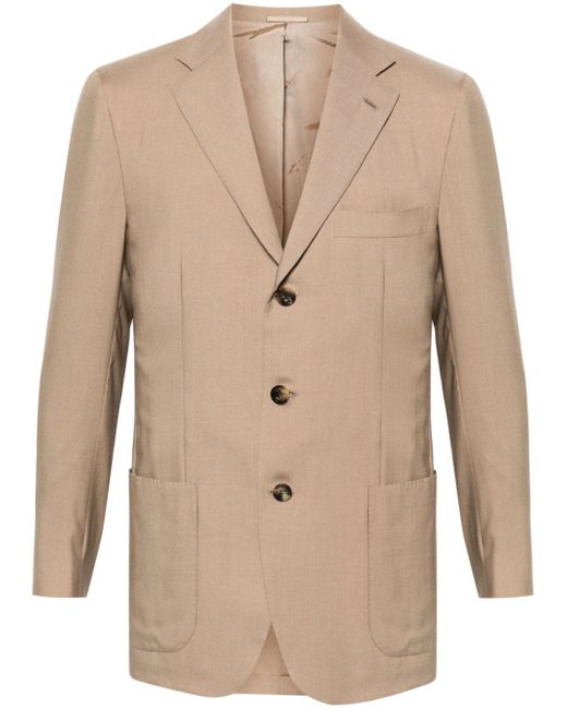Kiton single-breasted cashmere-blend blazer