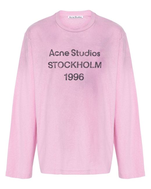 Acne Studios logo-print distressed T-shirt