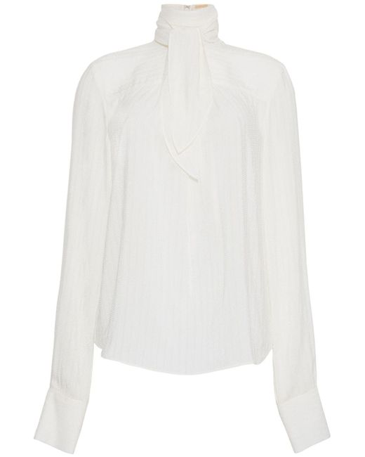 Adam Lippes Leigh Petite Point-jacquard blouse