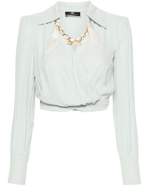 Elisabetta Franchi chain-detail cropped blouse