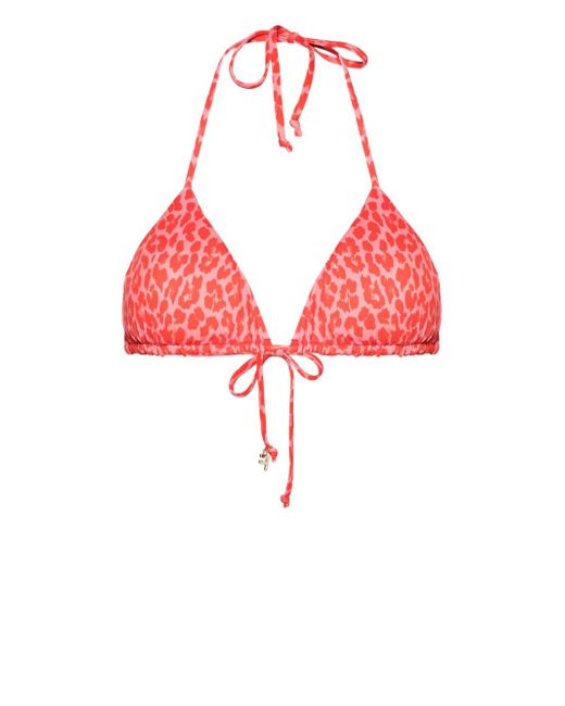 Fisico leopard-print bikini top