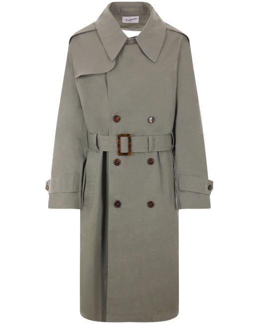 Vaquera open-back double-breasted trench coat