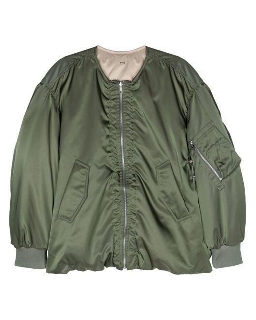 Wooyoungmi collarless reversible bomber jacket