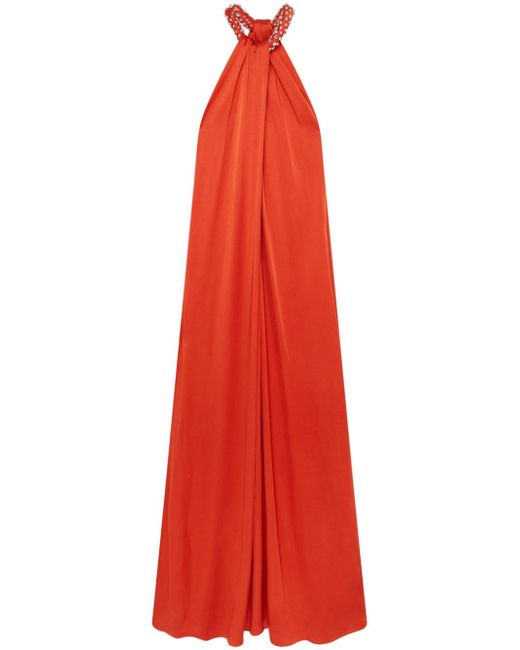 Stella McCartney crystal-embellished halterneck gown