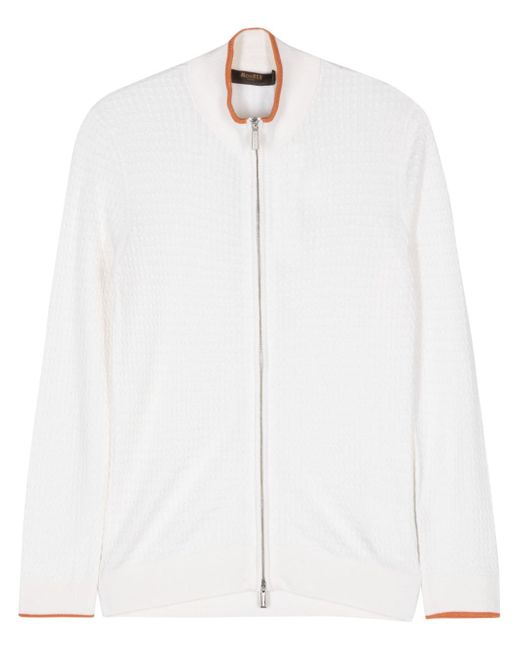 Moorer Orson cable-knit zip-up cardigan