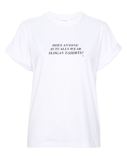Victoria Beckham slogan-print organic-cotton T-shirt