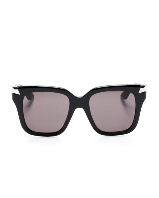 Alexander McQueen logo-engraved oversize-frame sunglasses