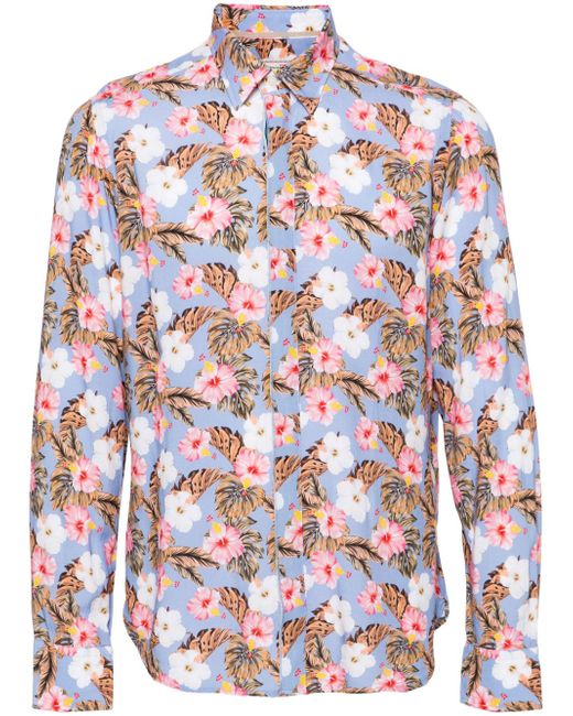 Tintoria Mattei long-sleeve floral-print shirt