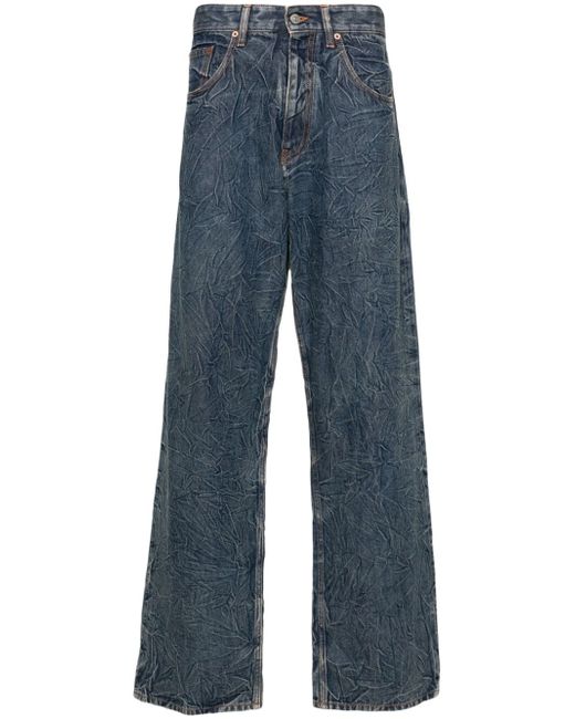 Mm6 Maison Margiela cracked-effect straight-leg jeans