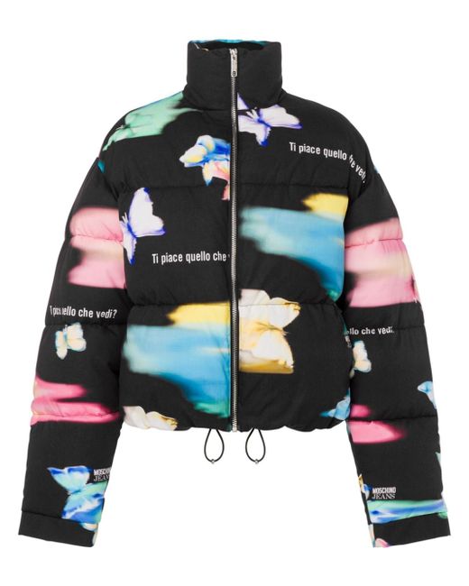 Moschino Jeans graphic-print puffer jacket