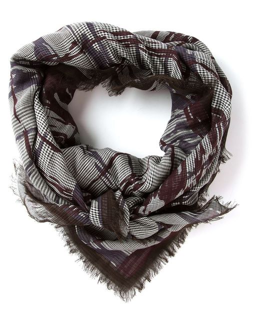 Bottega Veneta abstract check print scarf
