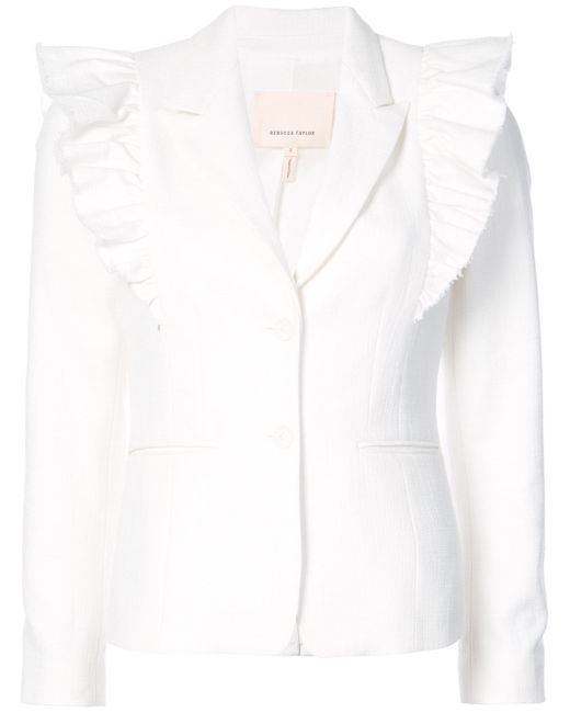 Rebecca Taylor ruffle-trim fitted jacket