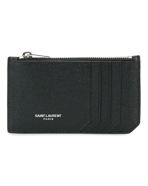 Saint Laurent Classic Fragments zipped pouch Leather