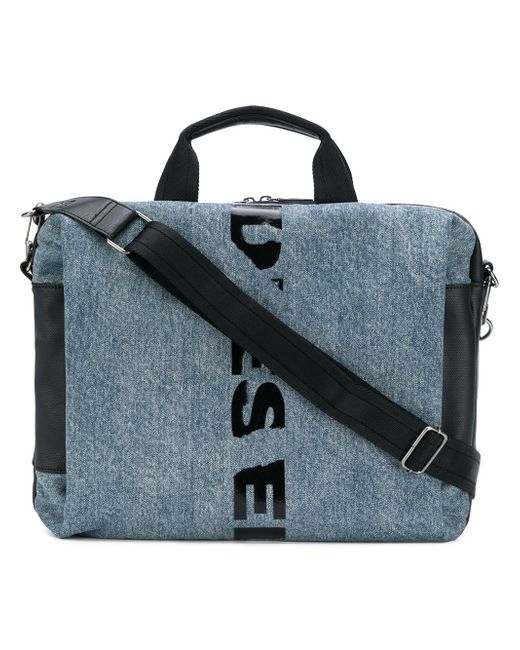 Diesel slashed logo messenger bag