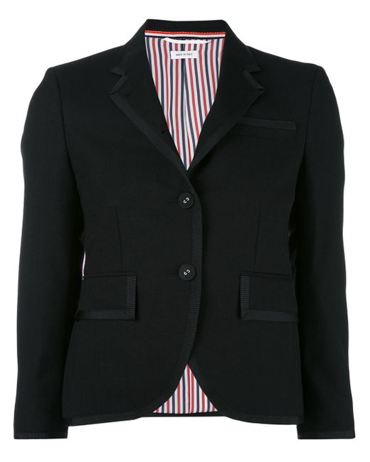 Thom Browne Classic Single Breasted Sport Coat With Grosgrain Tipping