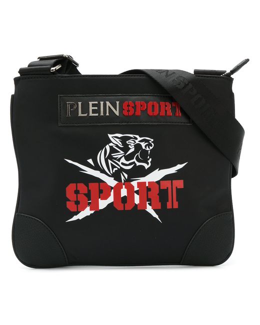 Plein Sport logo print messenger bag