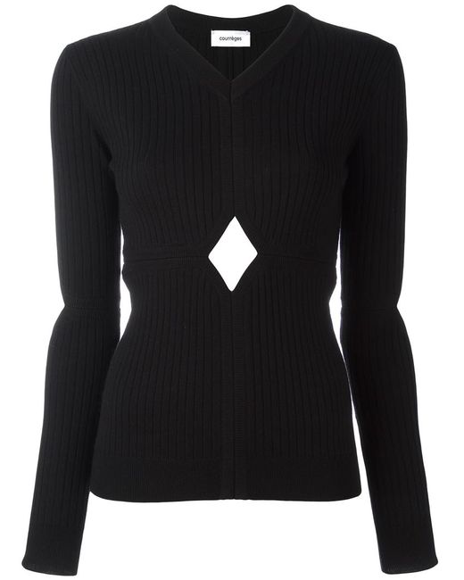Courrèges cut-off detail knit blouse 3 Merino/Polyamide/Spandex/Elastane