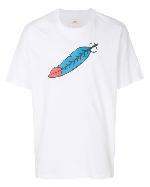 Bally feather print T-shirt XL