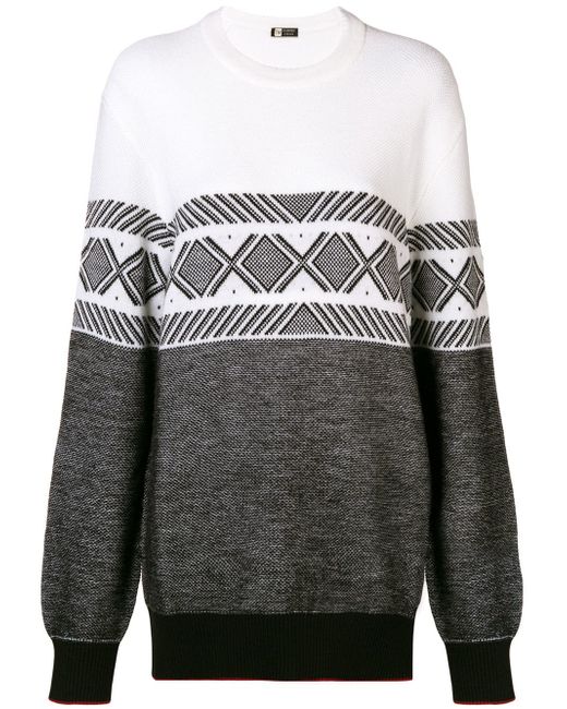 Z Zegna contrast geometric pattern sweater