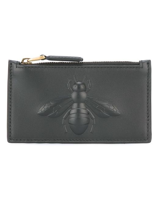 Gucci bee embossed card case Leather