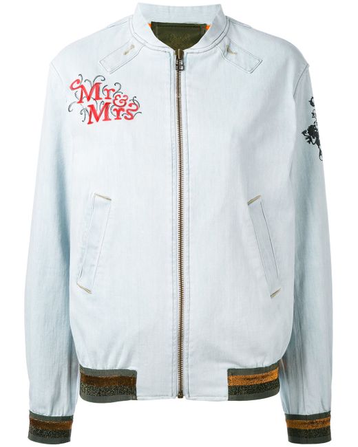Mr & Mrs Italy patch detail bomber jacket