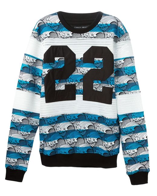 Frankie Morello striped wave print sweatshirt
