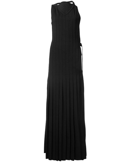 Vera Wang pleated plastron gown
