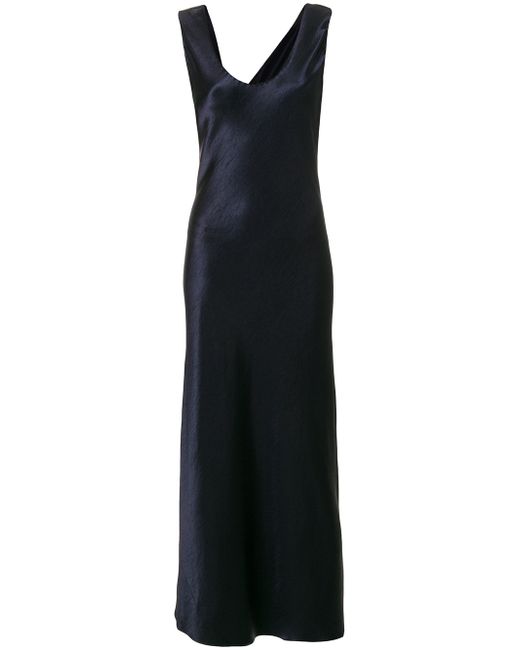 Theory fitted flared maxi dress