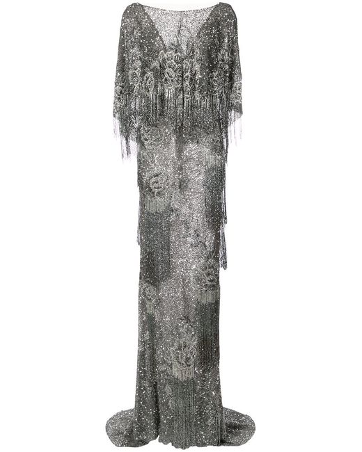 Marchesa sequin fringed gown 10