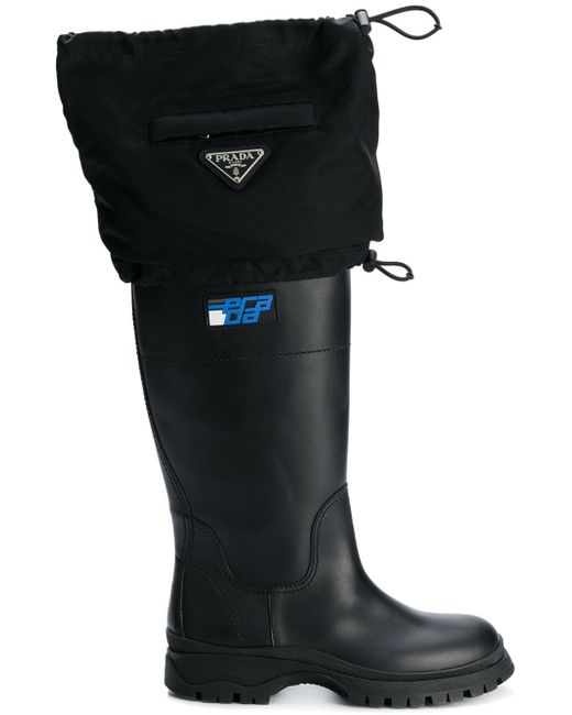 Prada drawstring rain boots