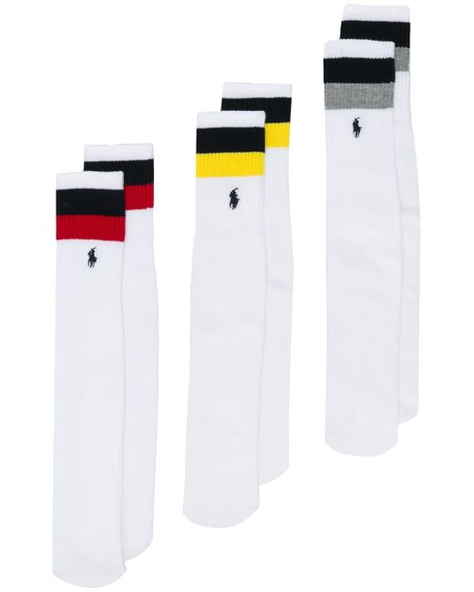 Ralph Lauren contrast stripe logo sock pack
