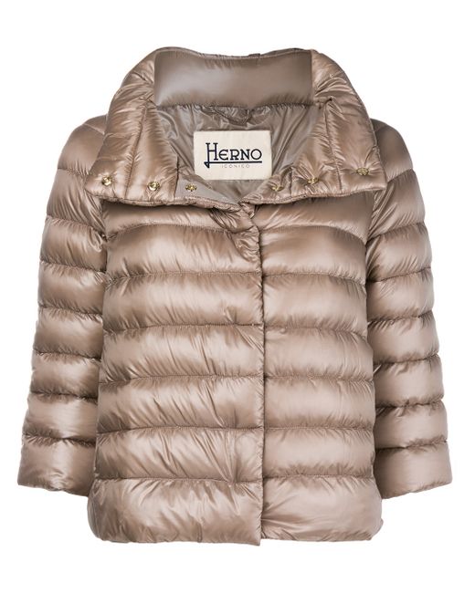 Herno zipped padded jacket Nude Neutrals