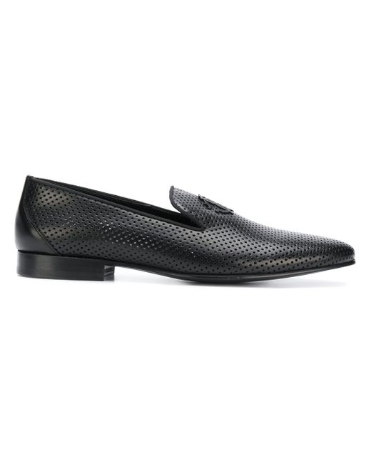 Roberto Cavalli perforated slipper loafers