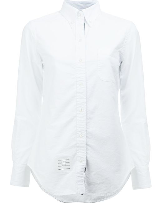 Thom Browne Classic Long Sleeve Button Down Shirt In Oxford