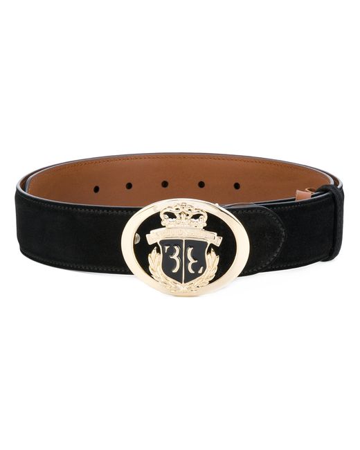Billionaire emblem crest buckle belt