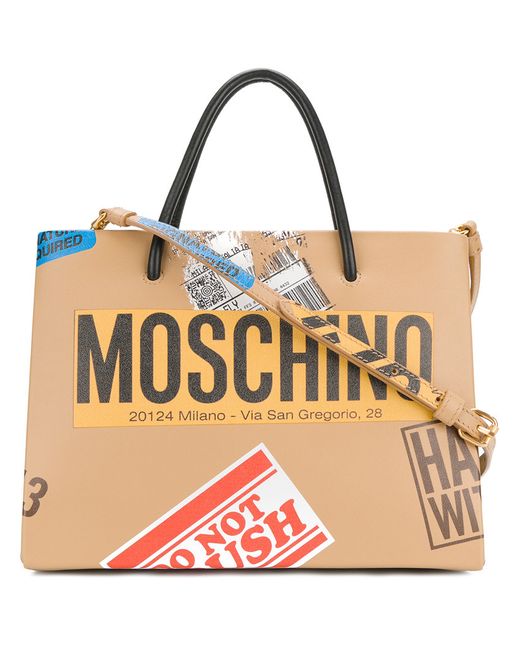 Moschino luggage label detail tote