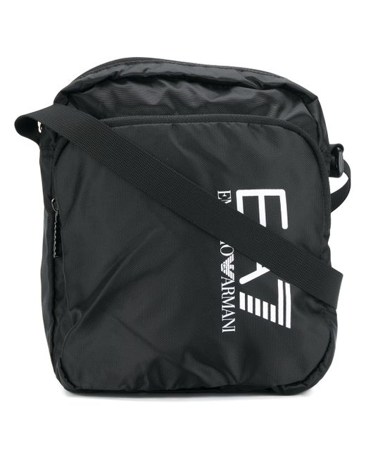 Ea7 logo print shoulder bag