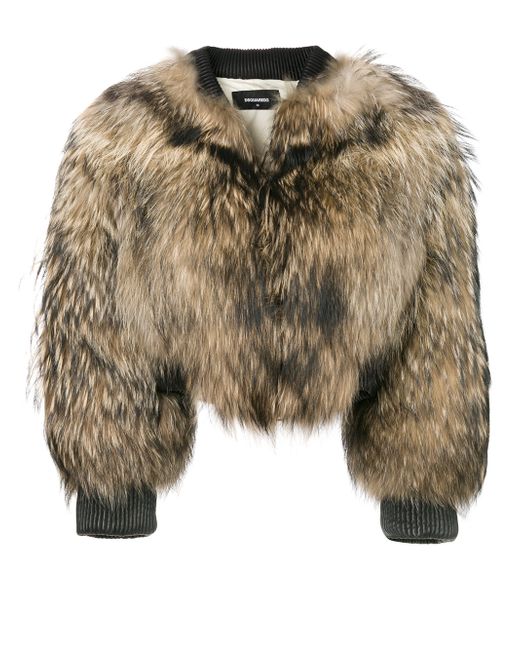 Dsquared2 racoon fur bomber jacket
