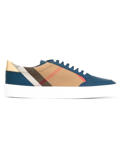 Burberry checked detail lace-up sneakers