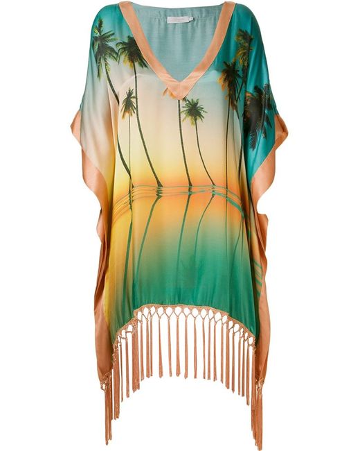 Brigitte palm tree print beach dress