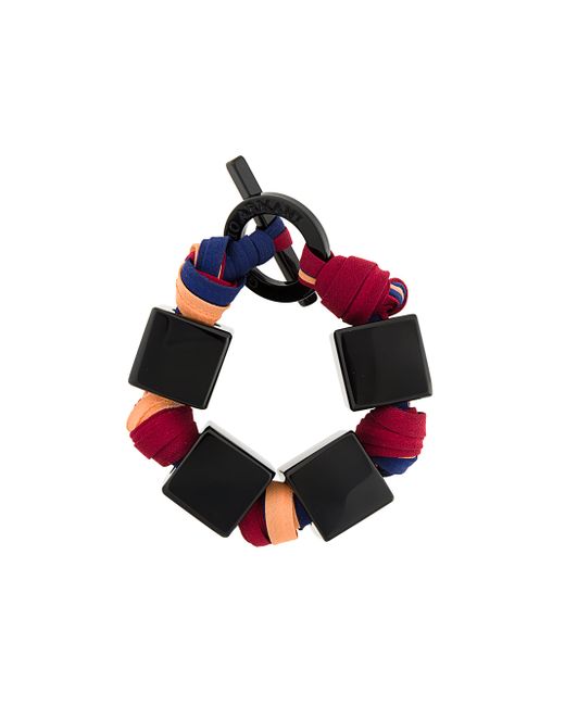 Giorgio Armani square charm woven bracelet