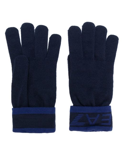 Ea7 logo cuff gloves