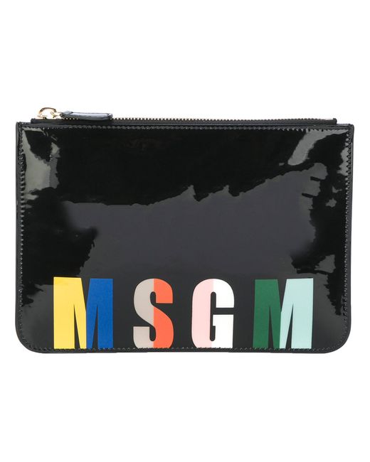 Msgm multicoloured logo clutch One