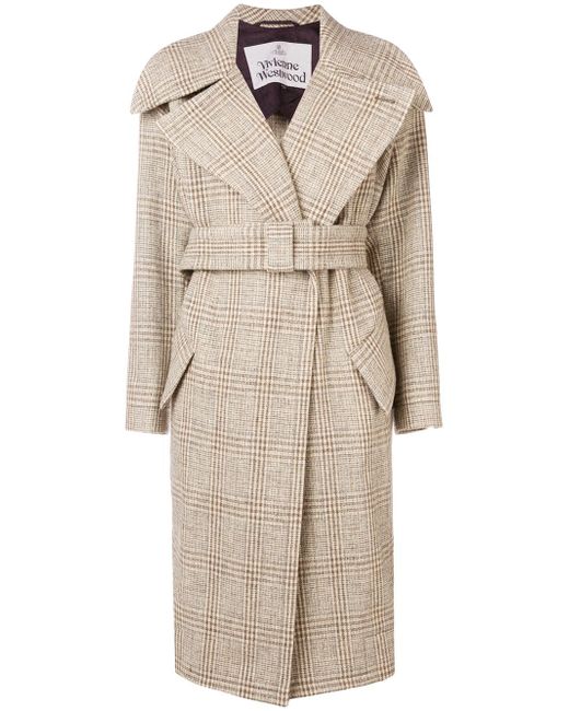 Vivienne Westwood checkered trench coat Pink Purple