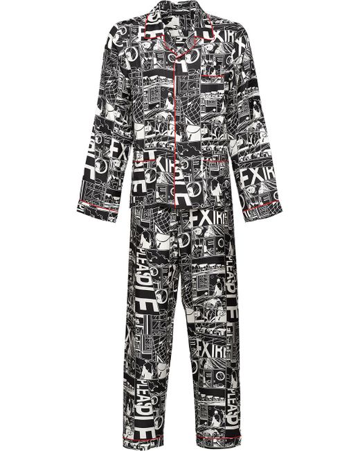 Prada comic print pyjamas