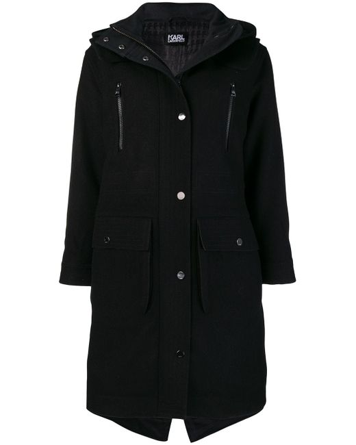 Karl Lagerfeld hooded oversized parka coat