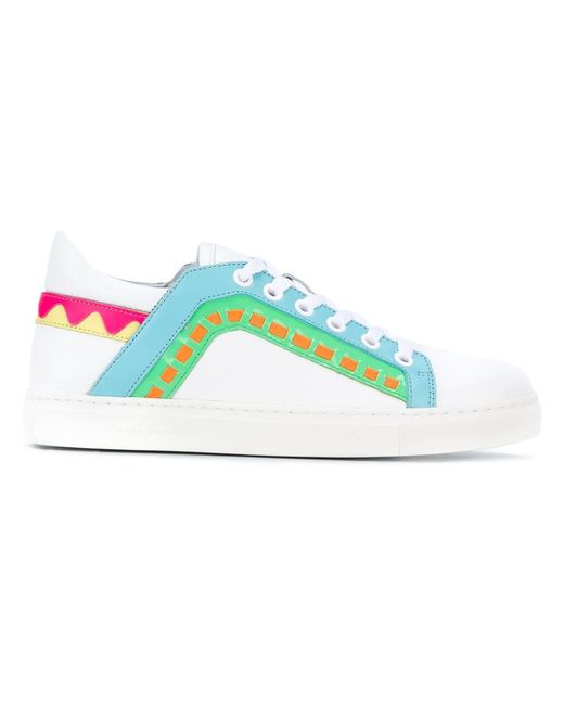 Sophia Webster stripes detail lace-up sneakers Calf