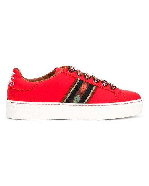 Etro contrasting lace sneakers