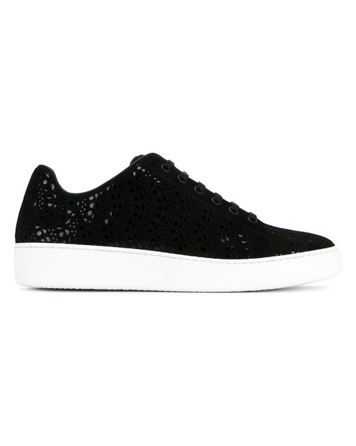Alaïa perforated lace-up sneakers 41 Suede/rubber/Leather